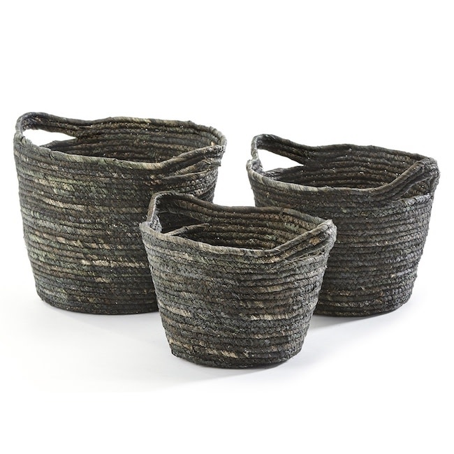 Basket Natural Grass Med 13x8 Gray/Tan