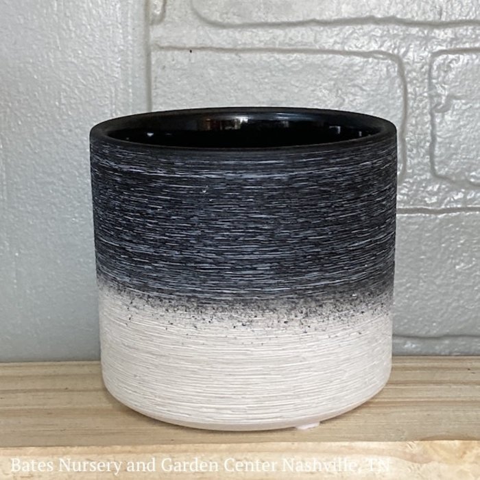 Pot Jasper 2-Tone Cylinder Med 5x5 Textured Black & White