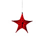 Christmas/Winter Lighted Star Fabric Sm Red