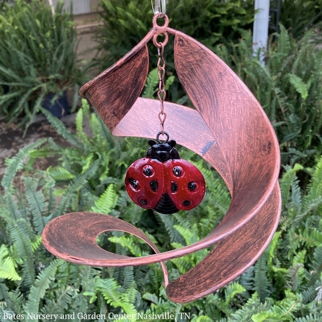 Hanging Wind Twirler/Spinner Bronze Swirl Ladybug