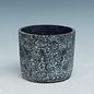 Pot Black Speckled/Mosaic Cylinder Sml 5x4.5 B/W Cement