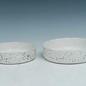 Pot/Low Bowl/Dish White Speckled/Mosaic Lrg 9x2 Cement