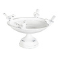 Birdbath Tabletop w/4 Perched Birds 12x7 Metal