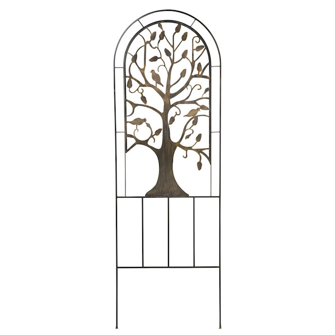 Trellis Tree of Life 24x72 Black/Burnished Bronze Finish Metal