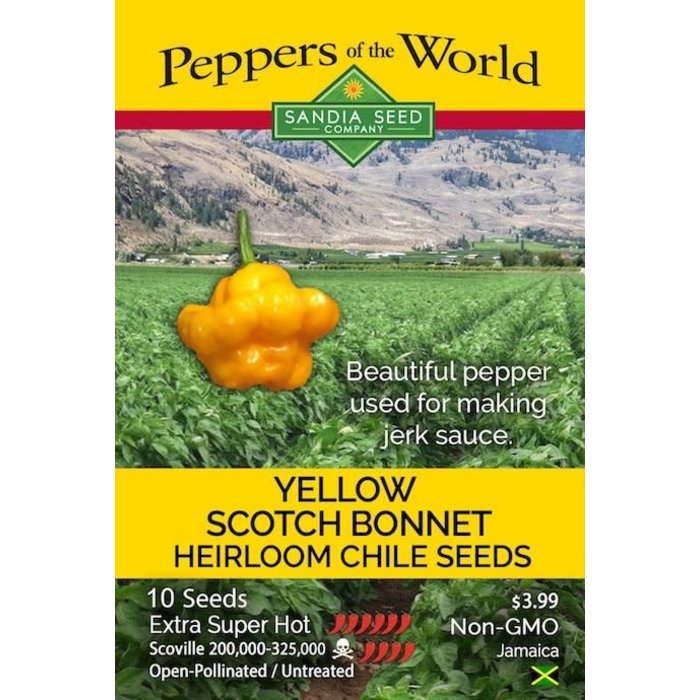 Seed Pepper Scotch Bonnet Yellow Heirloom - Capsicum chinense
