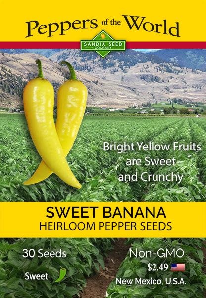 Seed Pepper Sweet Banana Heirloom - Capsicum annuum