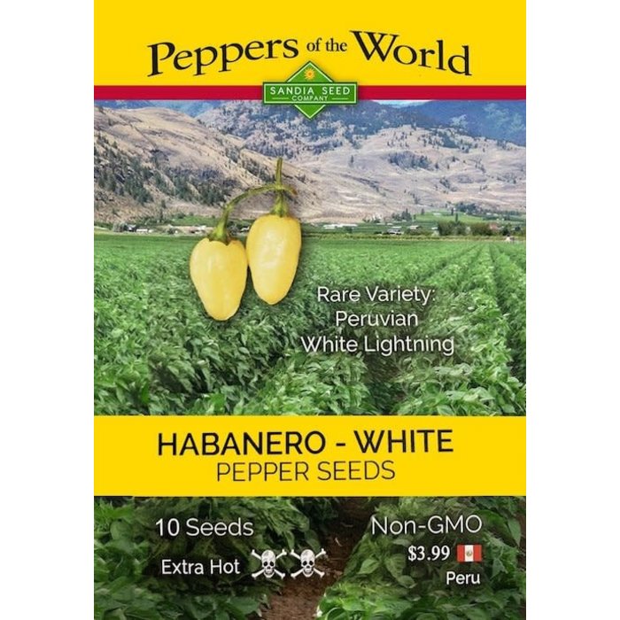 Seed Pepper Habanero White Peruvian Lightning Heirloom - Capsicum chinense