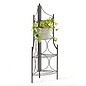 Plant Stand 4-Tier Corner Black Metal 15x10x42