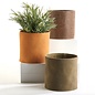 Pot Nordic Summer Leather-look Planter w/Liner 6" Asst