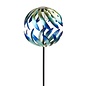 Wind Spinner / Garden Stake Solar Feathers Blue/Green 62"H