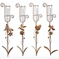 Rain Gauge Garden Stake Critter w/Flower Curl w/ Jewel Asst Designs 37.5"H (#7)