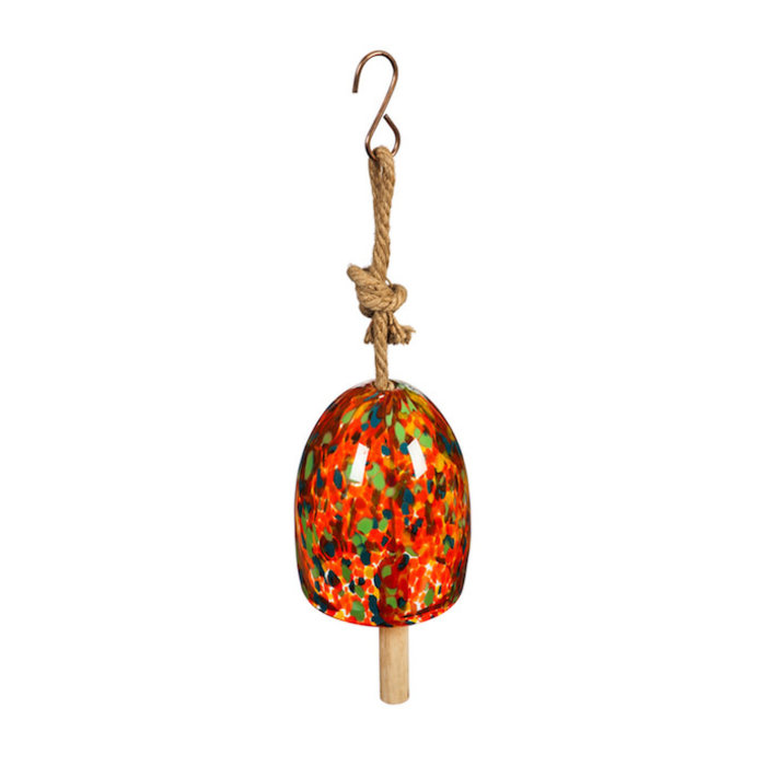 Bell/Chime Art Glass 5.5x7.5 Speckle Orange
