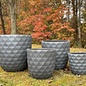 Pot Diamond Planter Lrg 14x15 Gray FiberClay