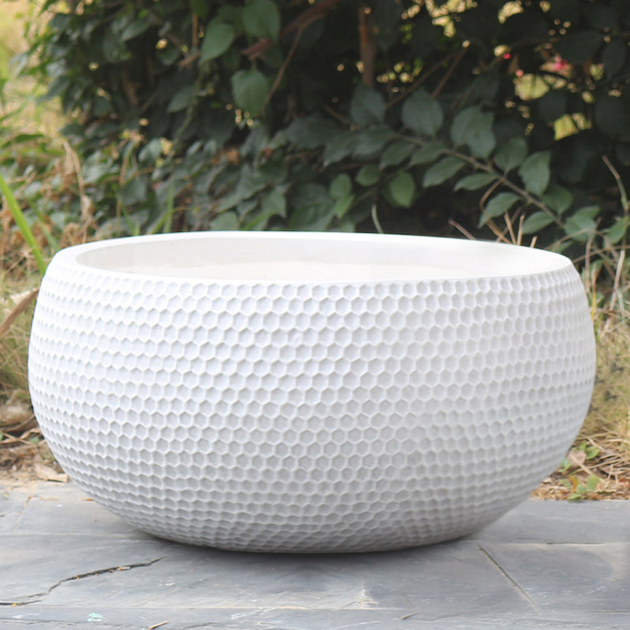 Pot Honeycomb Bowl Lrg 14x8 White FiberClay