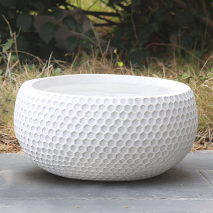 Pot Honeycomb Bowl Sml 11x6 White FiberClay