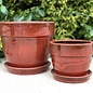 Pot Standard Glazed w/Saucer Lrg 8x8.75 Red