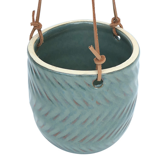 Pot Hanging Egg Raised Slash Design 5x4.5 Asst Color