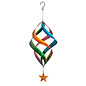 Hanging Wind Spinner Connected Spiral w/Star Multi-Color Metal 24"H