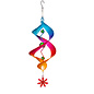 Hanging Wind Twirler w/Beads & Flower Multi-Color Metal 24"H