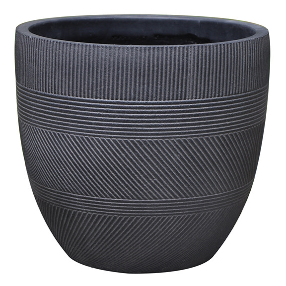 Pot Midmod Lined Planter Med 13.75x13 Asst FiberClay