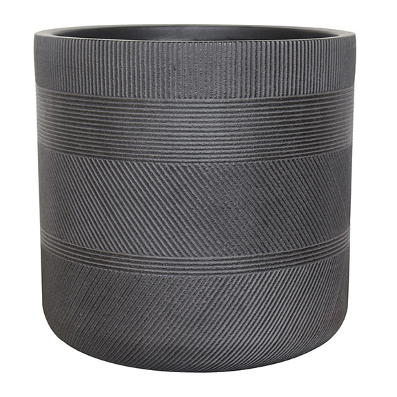 Pot Midmod Lined Cylinder Med 11.75x11.75 Asst FiberClay