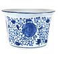 Pot Floral Round Lrg 8x5 Blue & White