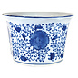 Pot Floral Round Sml 6x4 Blue & White