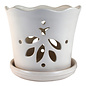 Pot Orchid Butterfly w/att Saucer Lrg 8x8 Matte White