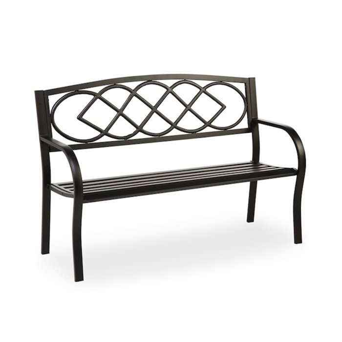 Bench Celtic Knot Black 50x34.5x17.5 Metal