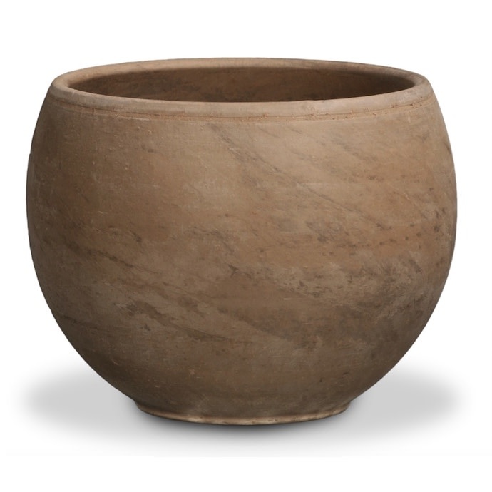 Pot Luna Sphere /Bowl 5.25" Dark Basalt /Terracotta