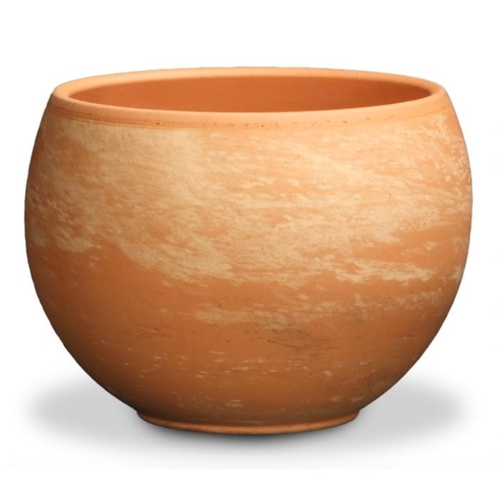 Pot Luna Sphere /Bowl 7.75" Light Marble Terracotta
