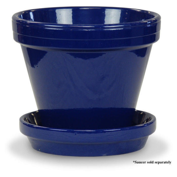 Pot 8" Glazed Standard Cobalt Blue