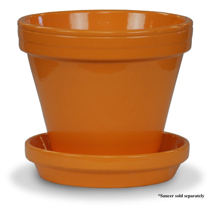 Pot 4" Glazed Standard Orange
