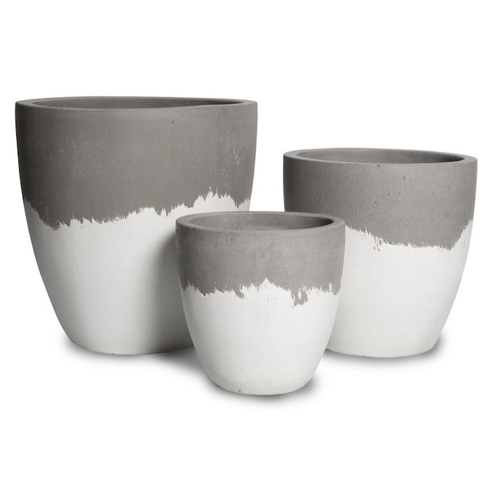 Pot Splashdown Concrete Sml 8x8 Wht/Blu