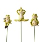 Plant Pick / Garden Stake Frog Asst Resin/Metal 11H