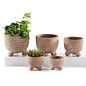 Pot Grooved Footed Planter Terracotta Look SML 3.5x3 Cement
