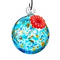 Bird Feeder Hummingbird ArtGlass Orb/Ball 5x4 Lt Blue