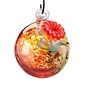 Bird Feeder Hummingbird ArtGlass Orb/Ball 5x4 Red/Yellow