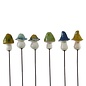 Plant Pick / Stake Mini Mushroom Asst Ceramic  8.5H