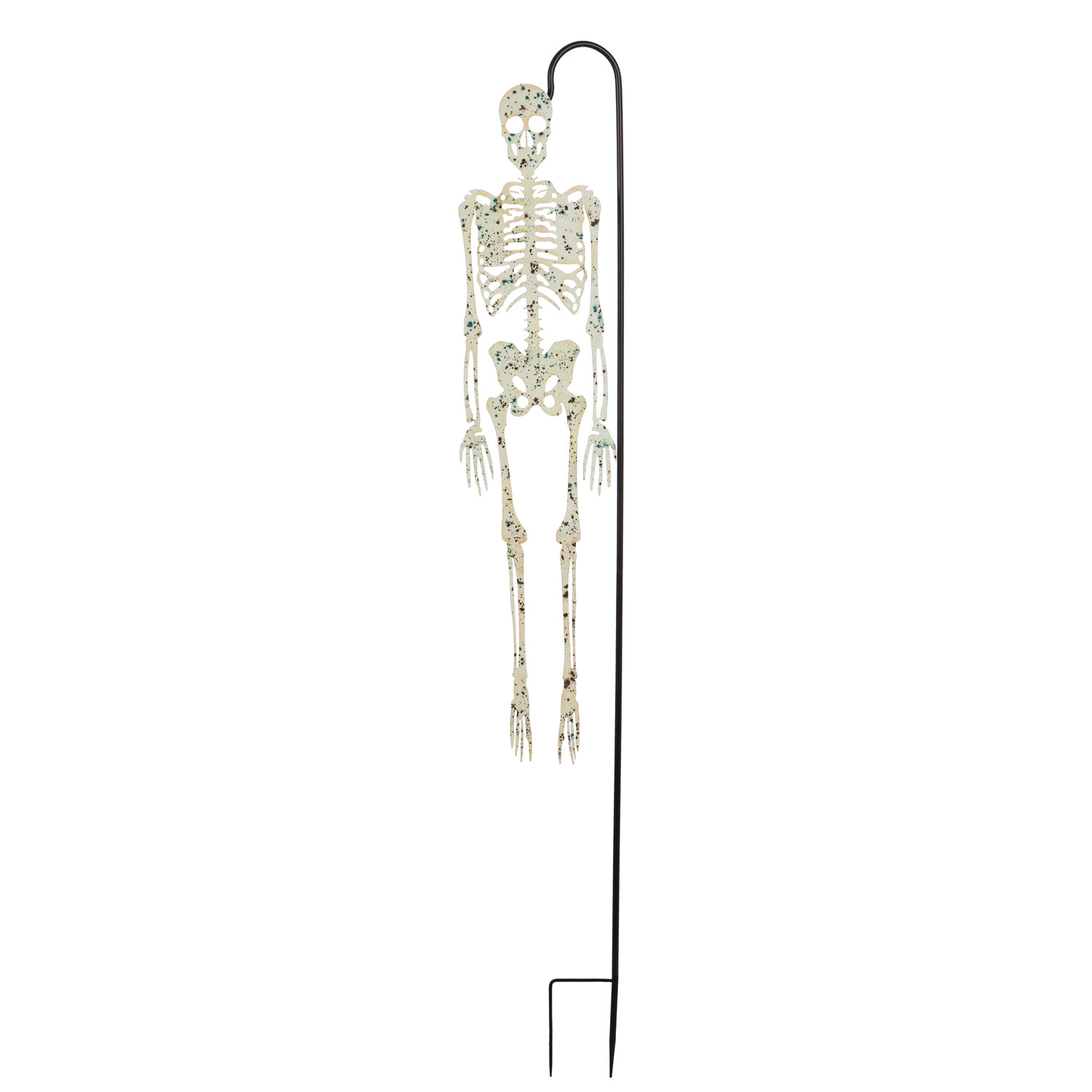 Halloween Garden Stake Glow-in-the-Dark Skeleton on Shepherd's Hook 39"H