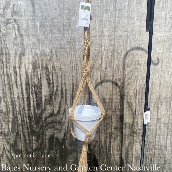 Plant Hanger Macrame / Natural Jute Single Strap w/Infinity Decor 47"