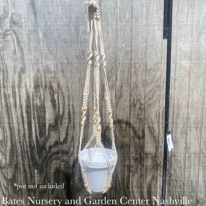 Plant Hanger 42" Macrame No Tassel Woven Primitive Planters