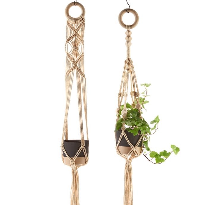 Pot Hanging Macrame Planter 4x4(pot) 35H Asst