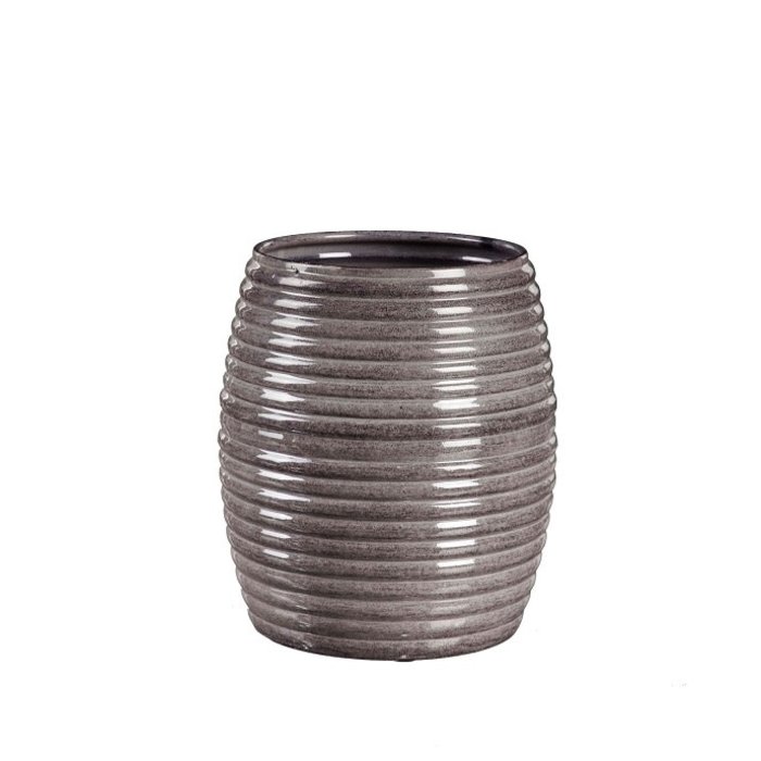 Pot Ribbed Planter Sml 8.5x10 Iron