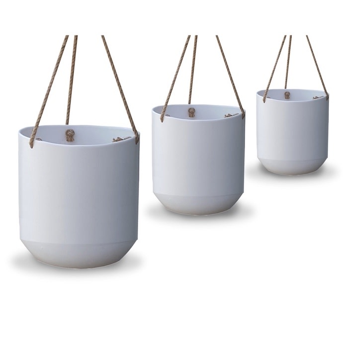 Pot Hanging Bucket Lrg 10x10 White