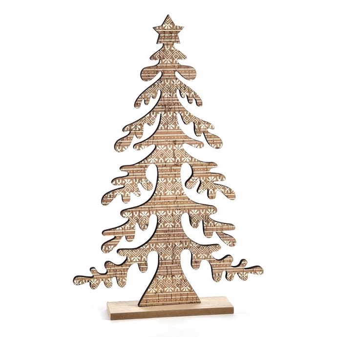 Christmas/Winter Decor Tree w/Pattern 9x14 Wood