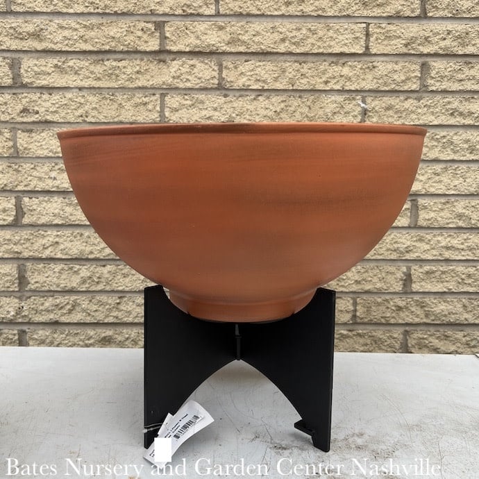 Pot/Bowl Norma I Solaria Planter Burnt Sienna 16x8 Lt Wt & Solid Black Metal Stand13h