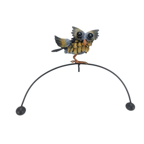 Garden Stake Mini Balancer Owl 12x44 Metal
