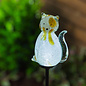 Garden Stake Solar Art Glass Cat 22.75"