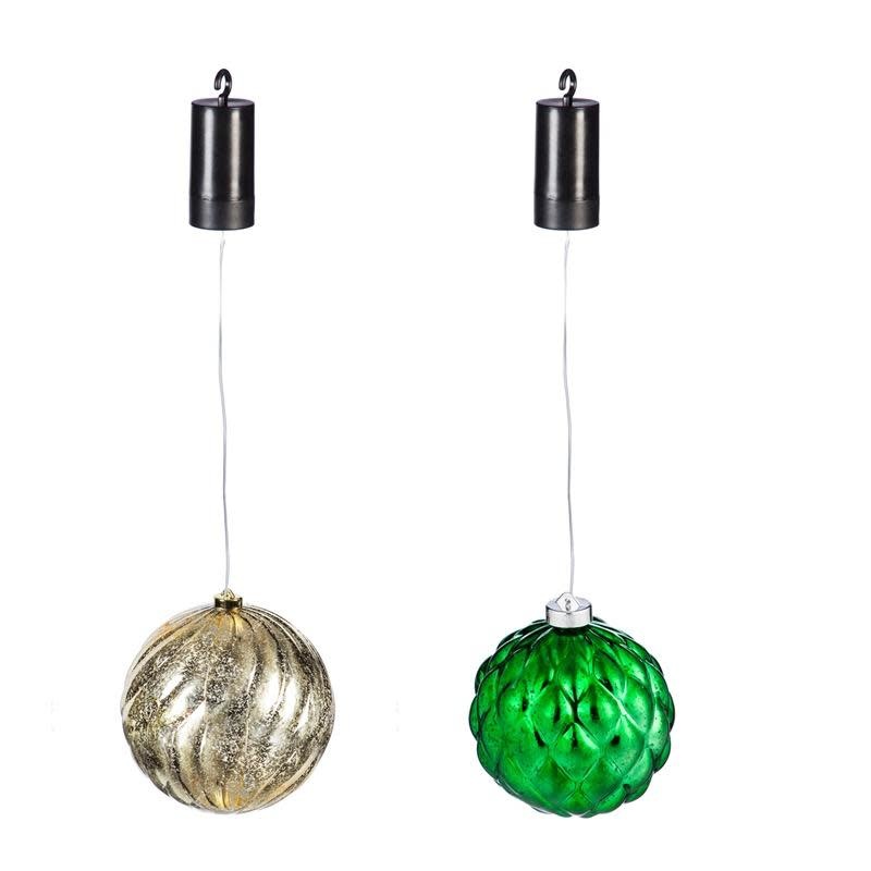 Christmas/Winter Christmas/Winter 6" LED Hanging Ornament Green / Gold
